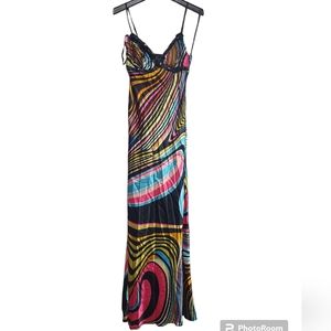 DAVE & JOHNNY Size 6 Formal Gown Evening Dress Rainbow Optical Illusion